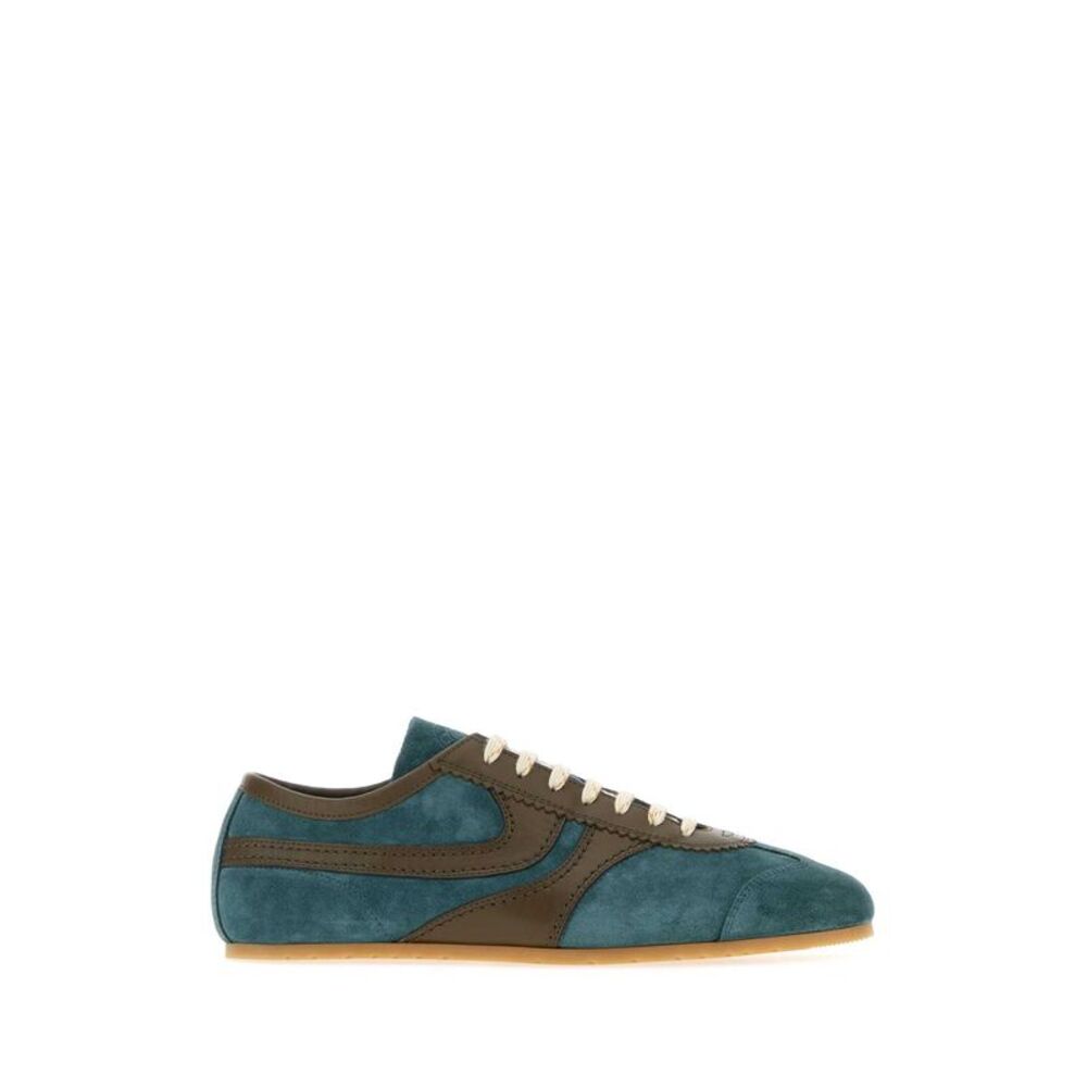 Dries Van Noten Men Two-Tone Suede And Leather Sneakers